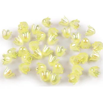 Korálek Plastové korálky zvoneček / sukýnka s AB efektem 9x11 mm Varianta: 2 žlutá světlá, Balení: 10 g
