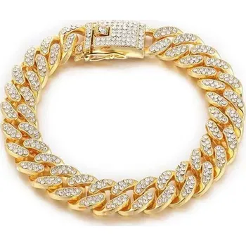 Obojek pro psa Luxusní kovový obojek pro psy a kočky | designový obojek pro domácí mazlíčky - zlato-60cm