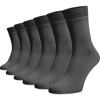 Dámské ponožky Zvýhodněný set 6 párů vysokých ponožek - tmavě šedá Bavlna 39-41