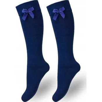 Dětské podkolenky s mašličkou modré Milena (vel. 32-34)