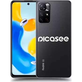 Pouzdro na mobilní telefon Picasee silikonový průhledný obal pro Xiaomi Redmi Note 11S 5G - Picasee - new logo&nbsp;-&nbsp;white