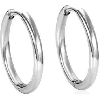 Náušnice Elegantní nerezové kruhové náušnice v různých velikostech - Stříbrná,14mm