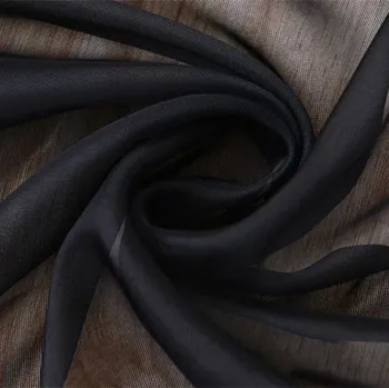 Úložný box Průhledné voalové záclony - černá,200 x 265 cm,kapsa