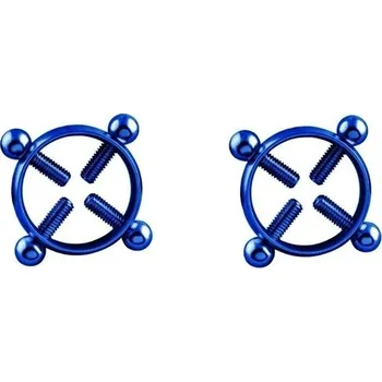 Piercing Falešný piercing | fake piercing do bradavky - 2ks - Modrá