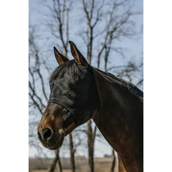 Koňská maska proti hmyzu EQUITHÈME Maska proti hmyzu Mesh Equithème, bez ochrany uší, černá FULL