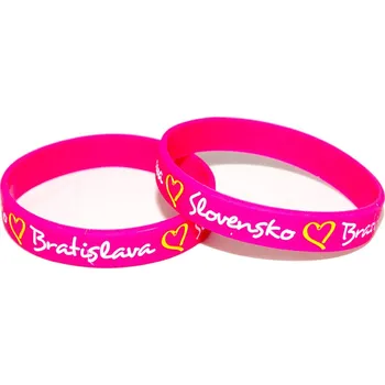 Náramek Náramek silikonový Love Bratislava Slovensko - růžový