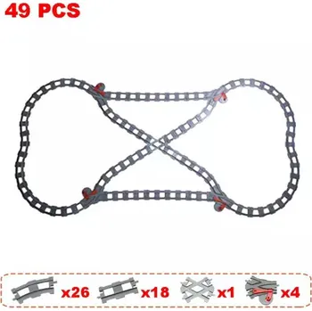 Stavebnice LEGO Stavebnice železnice | Styl Lego - 49ks vláčkodráha