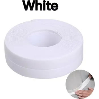 Lepicí páska PVC vodotěsná páska na rohy | Těsnicí páska do kuchyně a koupelny - 3.8cm,Bílá,3.2M