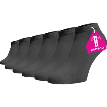 Dámské ponožky Zvýhodněný set 6 párů kotníkových bambusových ponožek - tmavě šedá Viskoza (Bambus) 45-46