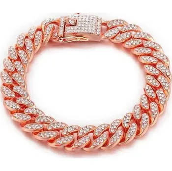 Obojek pro psa Luxusní kovový obojek pro psy a kočky | designový obojek pro domácí mazlíčky - růžové zlato-45cm