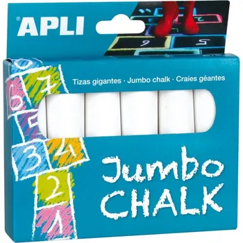 APLI KIDS, Křída bílá kulatá Jumbo, 6 ks