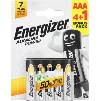 Článková baterie Energizer AAA LR03 alkalické baterie 1,5 V bonus pack 4+1 ks mikrotužkové