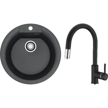 Granitový dřez Set Alveus (dřez Cadit 100 Black 91 + baterie Delos Black 91) SETA25337