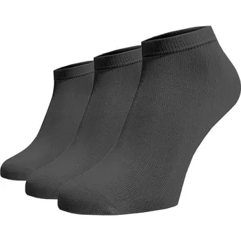 Dámské ponožky Zvýhodněný set 3 páry kotníkových ponožek - tmavě šedá Bavlna 45-46