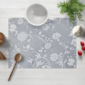 prostírání Dekorační prostírání na stůl PM-046 Zámecké květy na světle šedém 30x40 cm