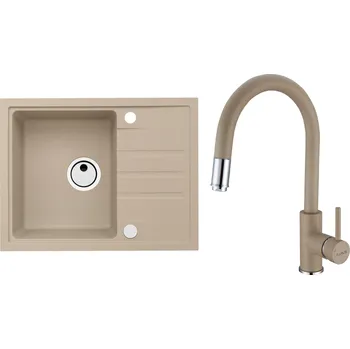 Granitový dřez Set Alveus (dřez Intermezzo 30 Beige 55 + baterie Delos Beige 55) SETA22246