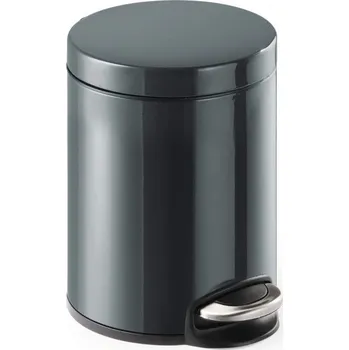 Odpadkový koš Durable 3410, antracitový nášlapný odpadkový koš obsah 5 litrů, kulatý s pedálem