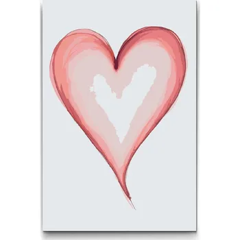 Malování podle čísel - Malované srdce Velikost: 20x30cm, Rámování: Pouze srolované plátno