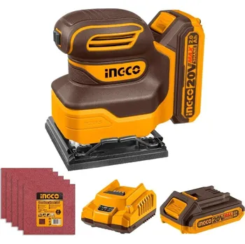 vibrační bruska Ingco CSHSLI20141 AKU vibrační bruska vč. baterie a nabíječky