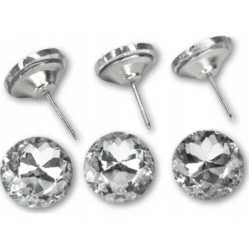 Knoflík Čalounický knoflík křišťál s hřebíčkem 18mm [balení 25 Ks]