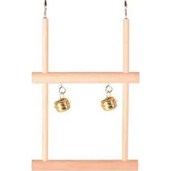 Příslušenství ke kleci pro ptáka Trixie Dvojitá dřevěná houpačka se dvěmi rolničkami 12x20cm DOPRODEJ