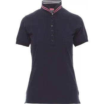 Dámské tričko Payperwear Polokošile Nautic se 6 sladěnými knoflíky Barva: modrá - bílá - růžová, Velikost: M