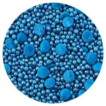 Jedlá dekorace na dort Cukrové zdobení metalizované modré konfety 1kg - I LOVE CAKES
