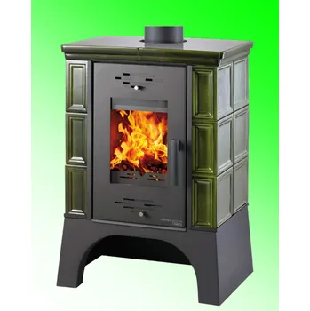 Krbová kamna HAAS+SOHN EBOLI zelená, černý podstavec - krbová kamna