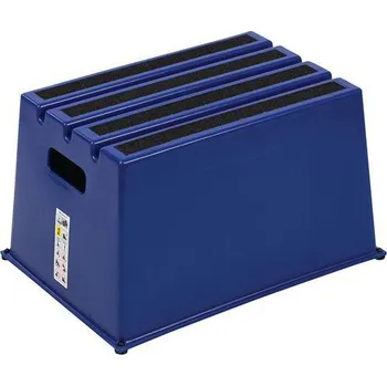 Schůdek Plastová pracovní podesta Manutan Expert, modrá, 1 stupeň + Prodloužená záruka na 10 let