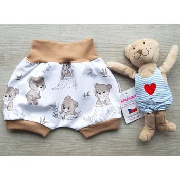 AMÁLKA Elastické letní kraťasy pro miminko, medvídek Velikost: 92-98