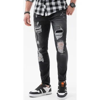 Pánské džíny Pánské kalhoty OMBRE P1065 BLACK XXL