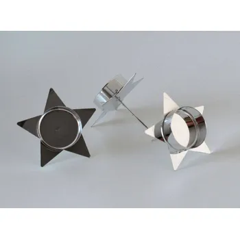 Svícen Bodec na svíčku plechový HVĚZDA STŘÍBRNÁ