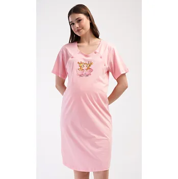 Dámské noční prádlo Vienetta Dámská noční košile mateřská Žirafy Barva: Modrá - světle, Velikost: S