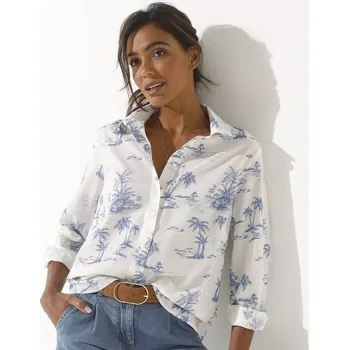 Košile s potiskem bílá/modrá 50