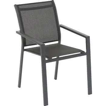 DEOKORK Hliníkové křeslo s textílií ZEUS (antracit)