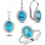 Prsten z bílého zlata Swiss Topaz a diamanty