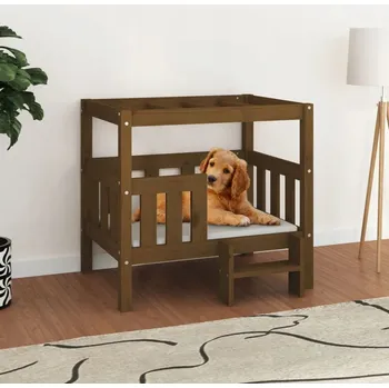 Pelíšek pro psa VidaXL psí bouda, hnědá, 63,5 cm x 75,5 cm