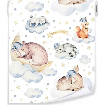 Fototapeta Tapeta PRO DĚTI 3D Zvířátka Hvězdičky Role 10m