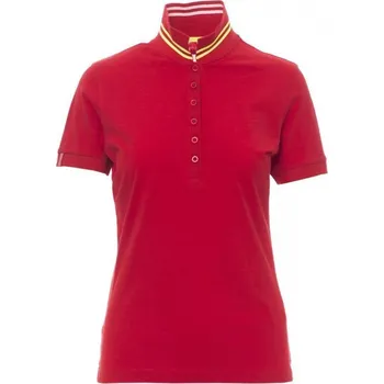 Dámské tričko Payperwear Polokošile Nautic se 6 sladěnými knoflíky Barva: červená - bílá - žlutá, Velikost: L