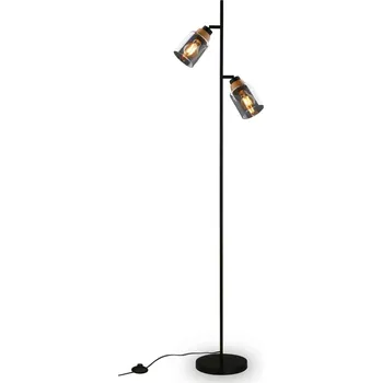 Stojací lampa BRILONER Stojací svítidlo, 150 cm, 2x E27, max. 10W, černá BRI 1486025