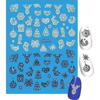 Umělé nehty Samolepky 5D na nehty vánoční SOBI E15