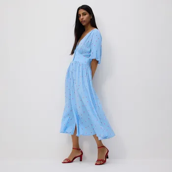 Dámské šaty Reserved - Šaty z viskózy - bleděmodrá - 523FB-05X - 523FB-05X-S