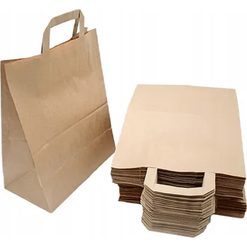 Obraz Papírová taška šedá 260x140x320 mm 50 ks