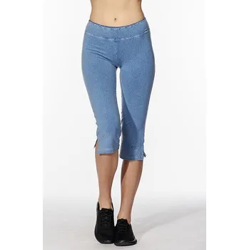 Dámské kalhoty Bavlněné riflové dámské 3/4 kalhoty s rozparky 292 velikost L