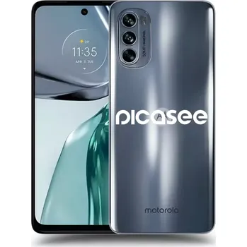 Pouzdro na mobilní telefon Picasee silikonový průhledný obal pro Motorola Moto G62 - Picasee - new logo&nbsp;-&nbsp;white