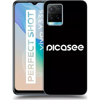 Pouzdro na mobilní telefon Picasee silikonový černý obal pro Vivo Y33s - Picasee - new logo&nbsp;-&nbsp;white