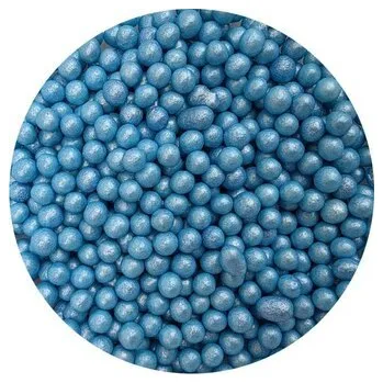 Přisada na vaření a pečení Cukrovo-rýžové perly modré perleťové 7mm 80g - I LOVE CAKES