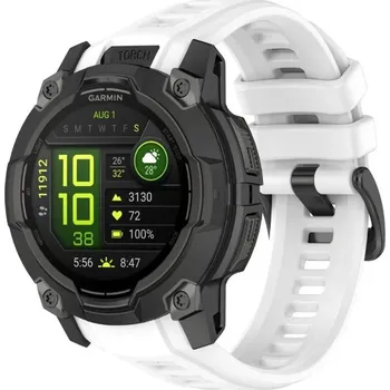 Příslušenství k chytrým hodinkám eses Silikonový řemínek pro Garmin Instinct 3 - Bílý, 26 mm