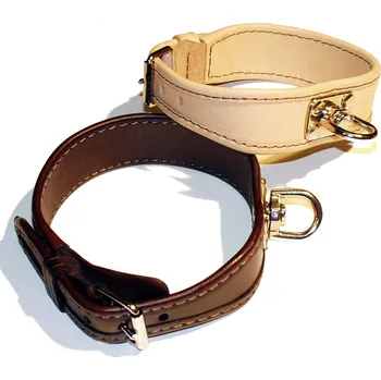 Obojek pro psa Zubíček Barvářský obojek podšitý tenkou kůží s podloženou sponou Barva: přírodní, Délka: 45 cm