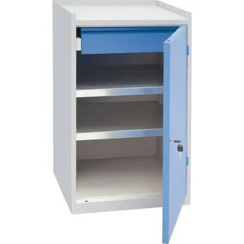 Skříňka na nářadí Dílenská skříň na nářadí Manutan Expert, 91,5 x 53,3 x 50 cm, šedá/modrá + Prodloužená záruka na 10 let